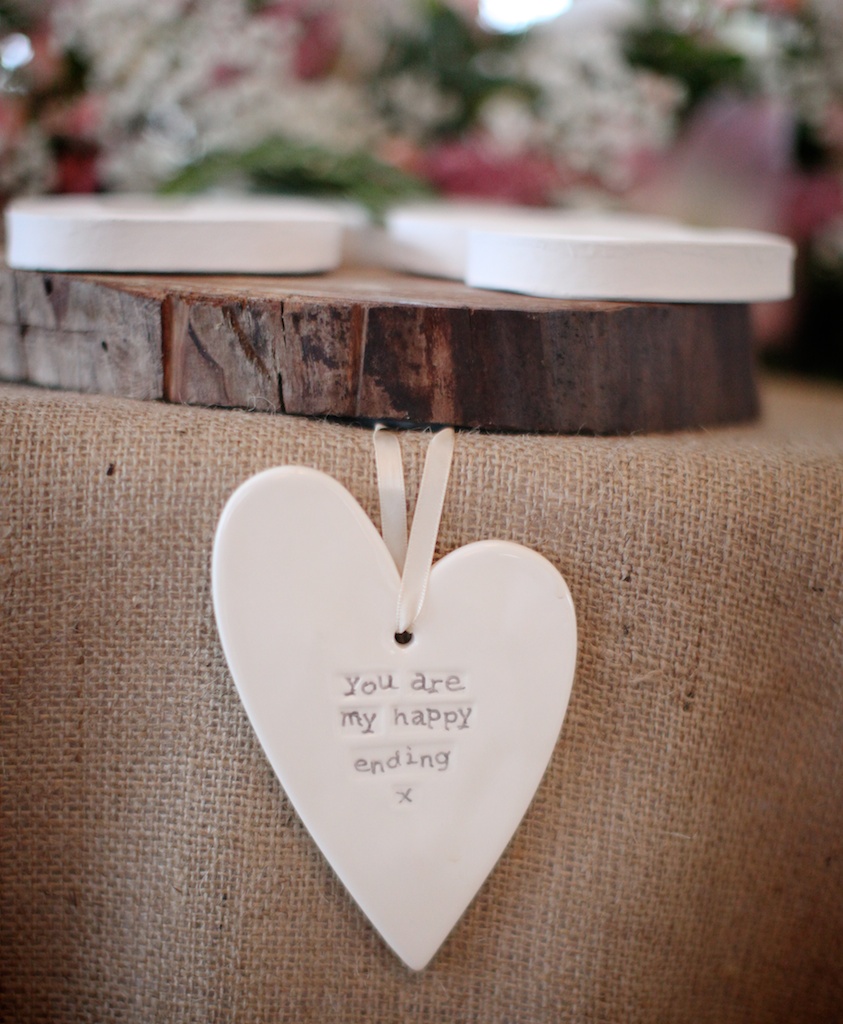 personalised heart wedding favour